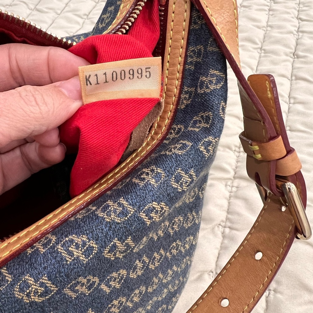 Dooney & Bourke Navy and Tan Shoulder Bag - Picture 9 of 14